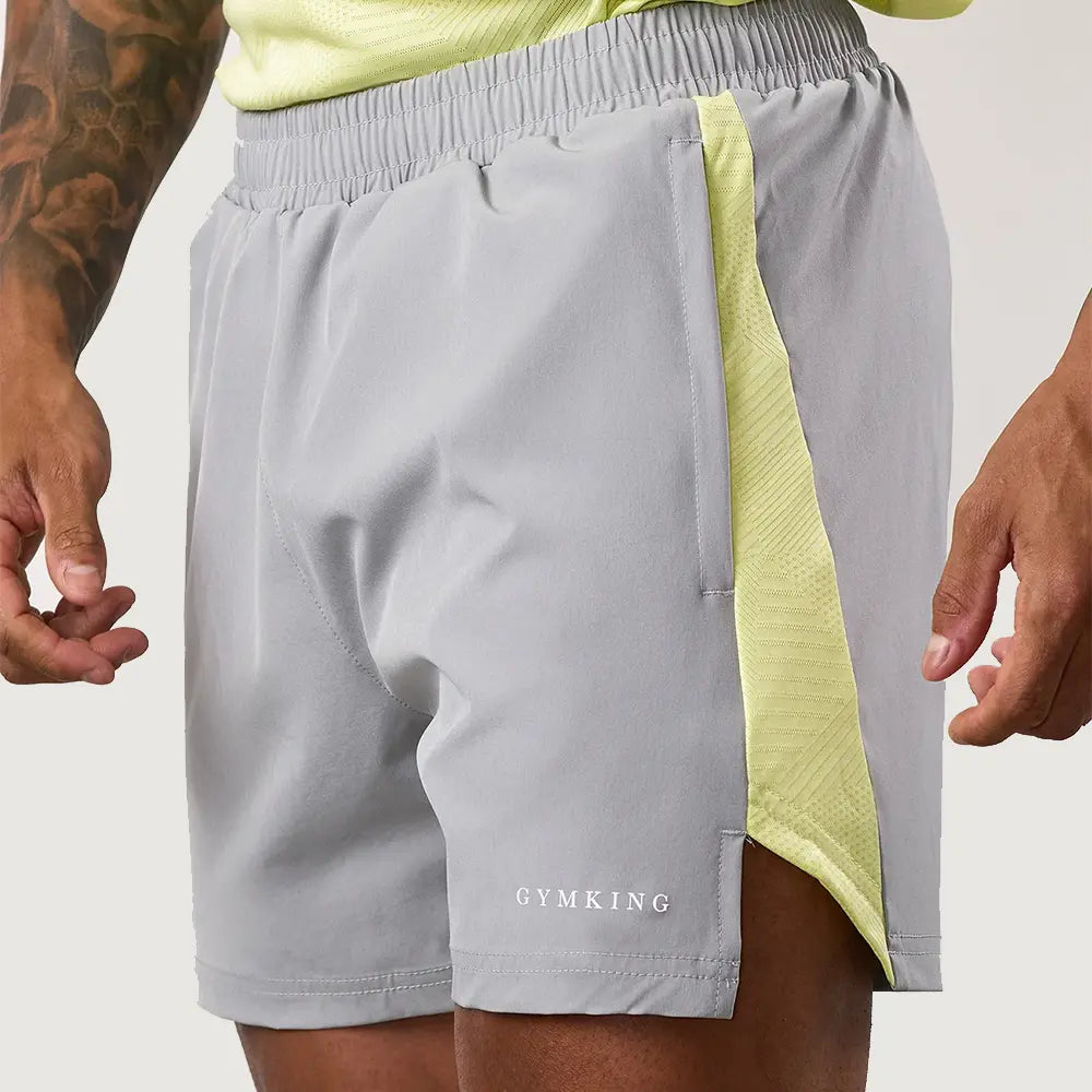 Gym King Geometric Knit Short - Urban Grey/Limelight