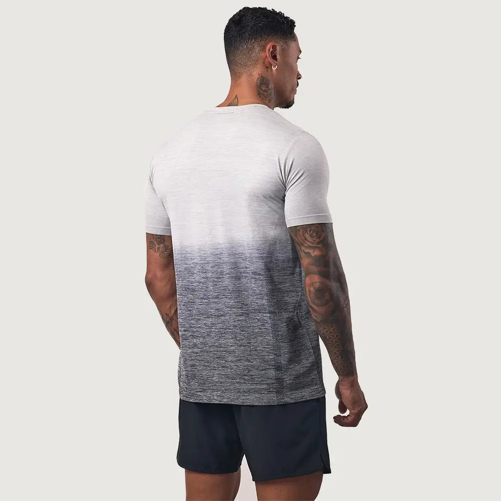 Gym King Relentless Ombre Seamless Tee - Black/Urban Grey