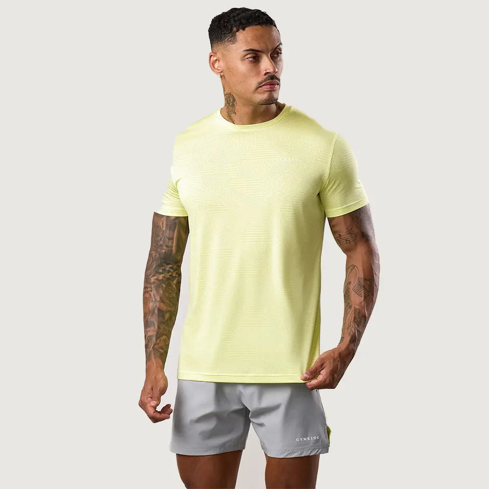 Gym King Geometric Knit Tee - Limelight