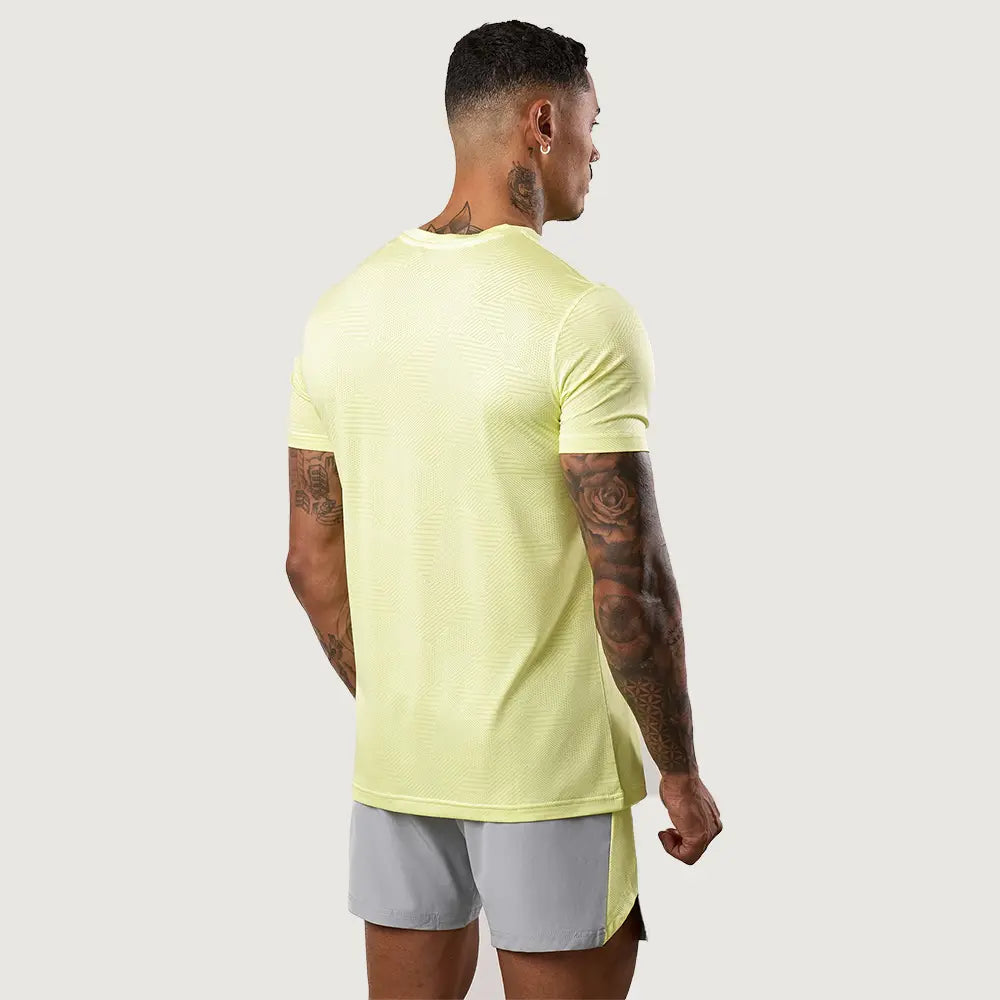 Gym King Geometric Knit Tee - Limelight