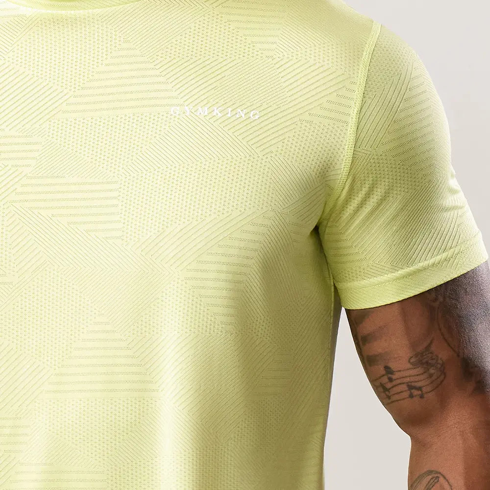 Gym King Geometric Knit Tee - Limelight