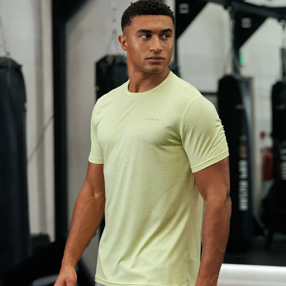 Gym King Geometric Knit Tee - Limelight