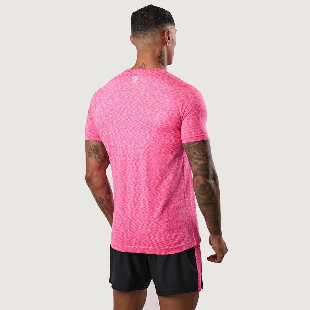 Gym King Energy Seamless Space Dye Tee - Hot Pink