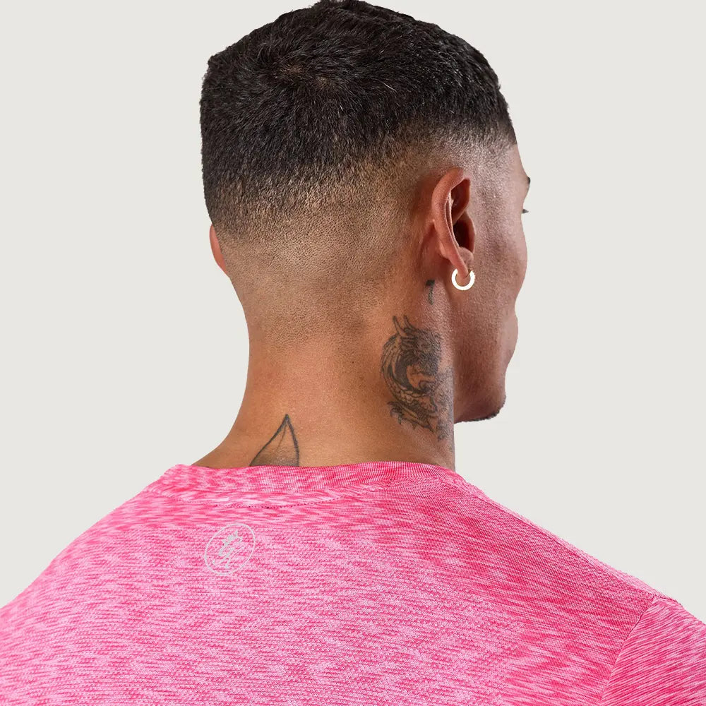 Gym King Energy Seamless Space Dye Tee - Hot Pink