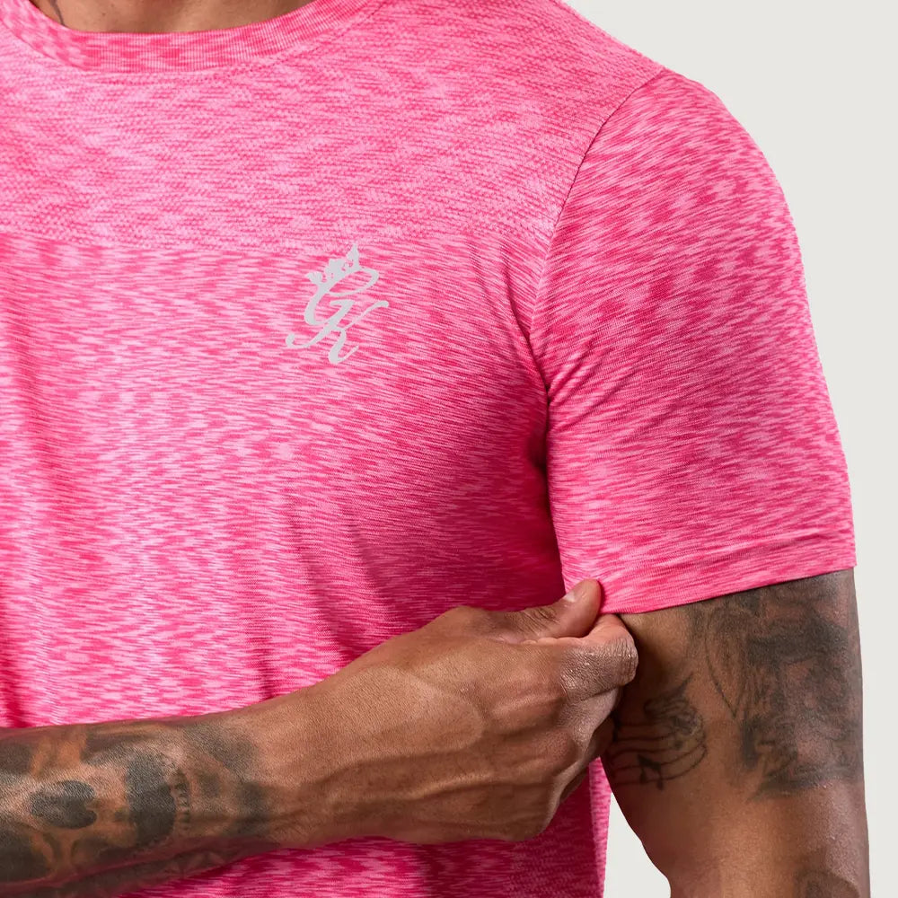 Gym King Energy Seamless Space Dye Tee - Hot Pink