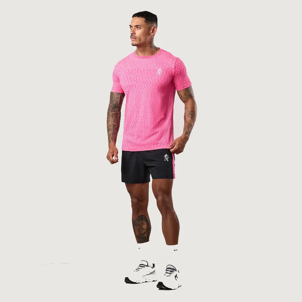 Gym King Energy Seamless Space Dye Tee - Hot Pink