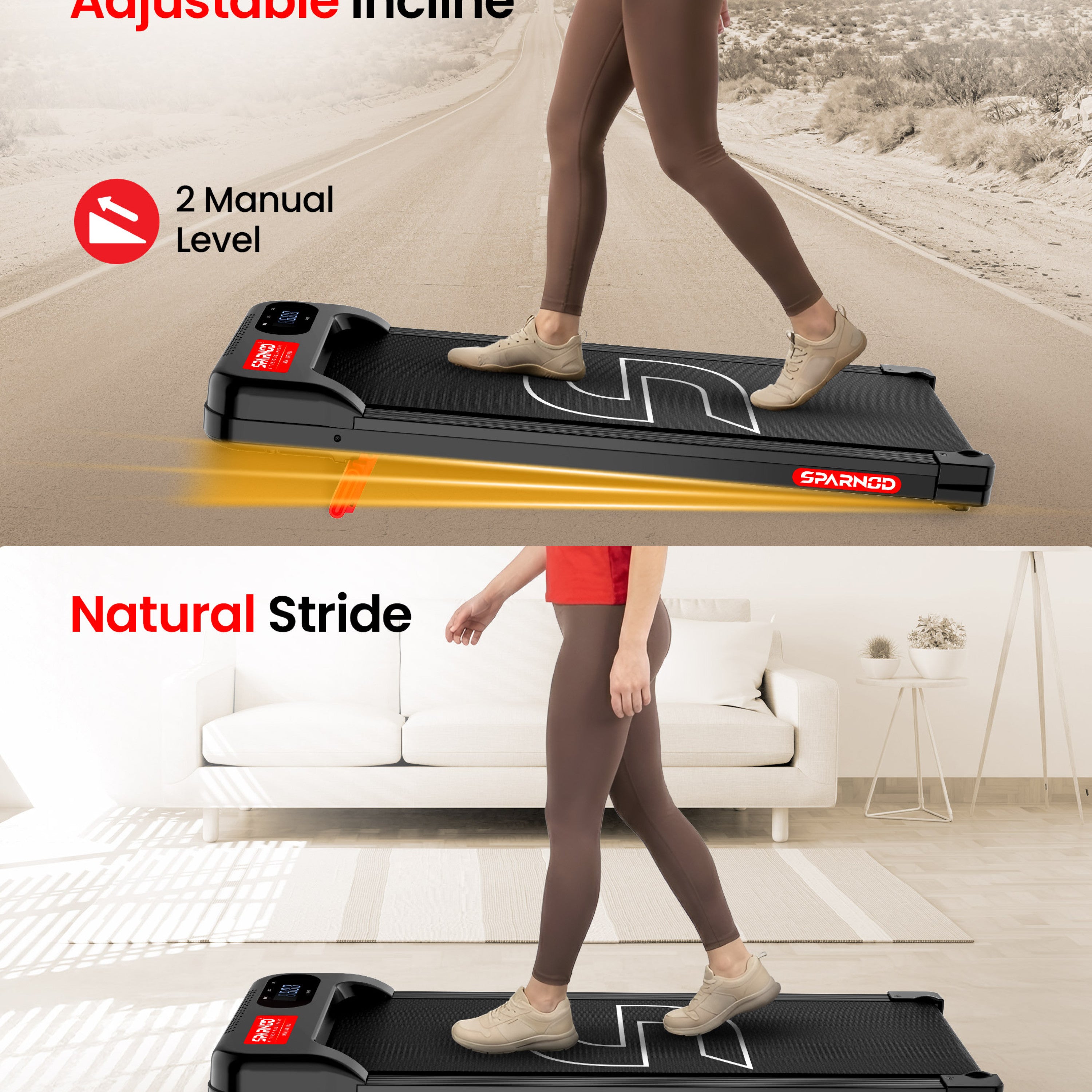 Sparnod Fitness Home Use Walking Pad - 2.5 HP