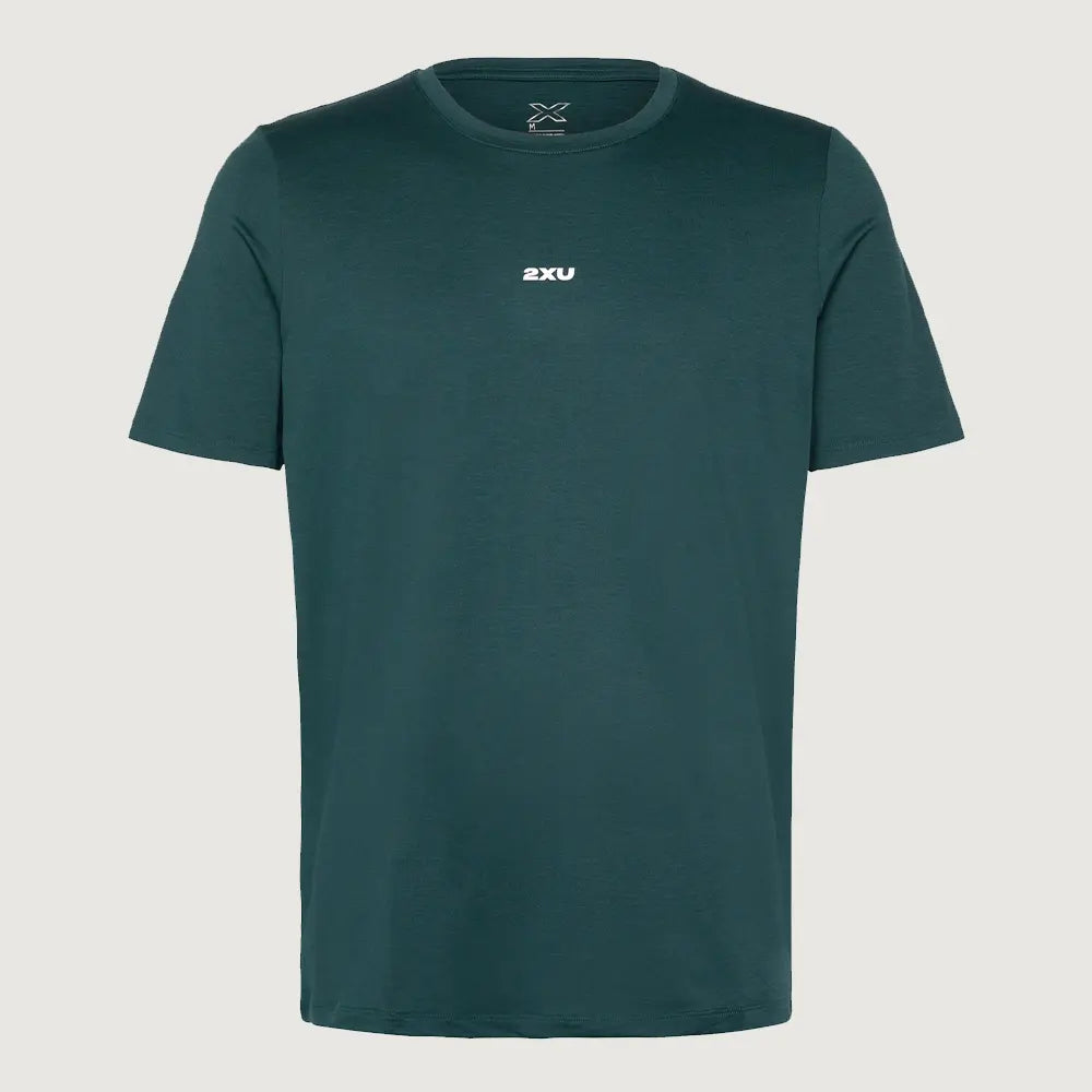 2XU Motion Soft Jersey Tee T-Shirts Dark Moss/White