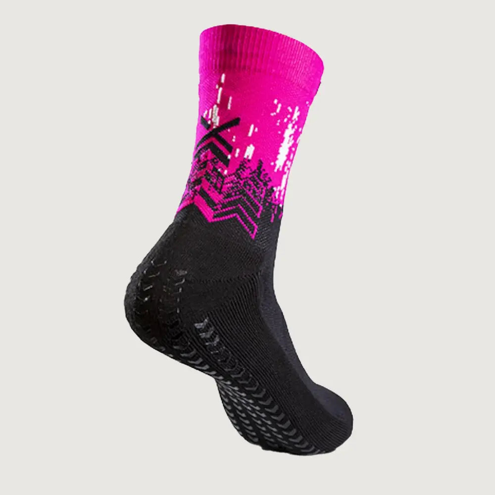 SOXPro Padel Grip Socks Black-Fluo Fuchsia