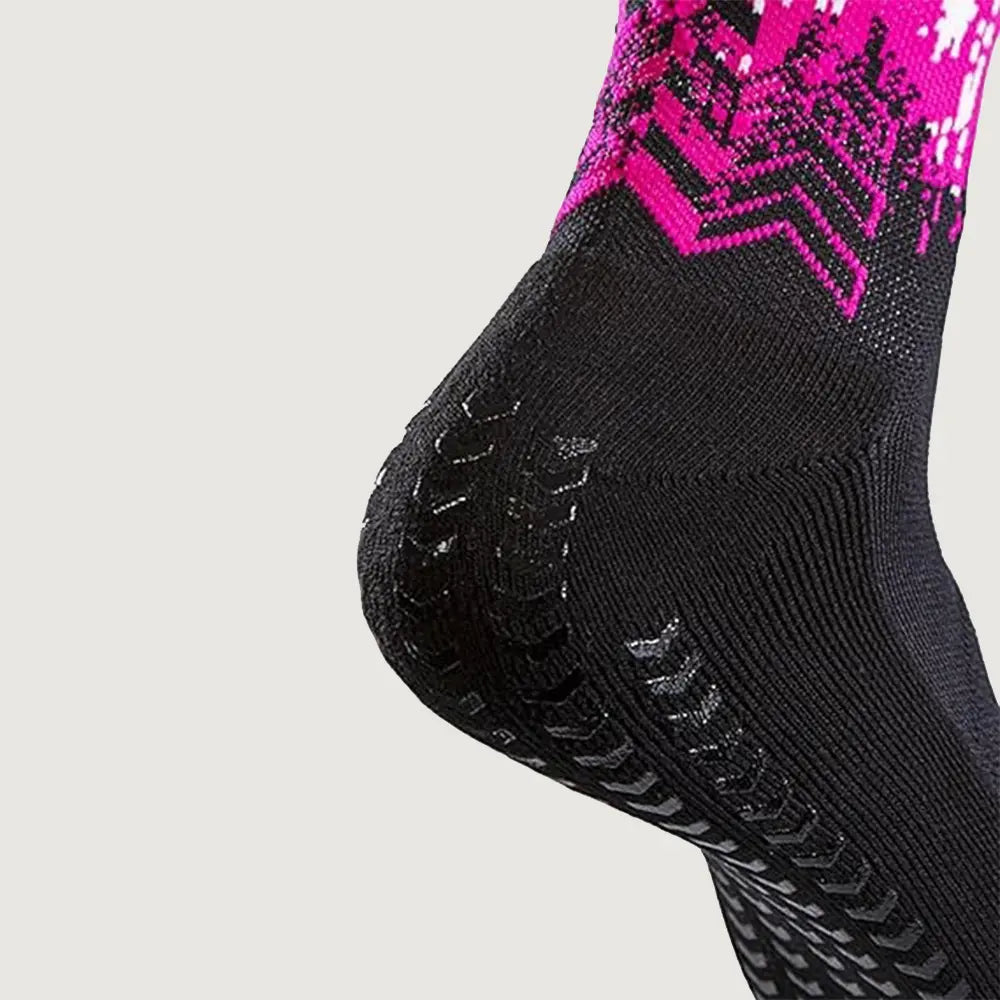 SOXPro Padel Grip Socks Black-Fluo Fuchsia
