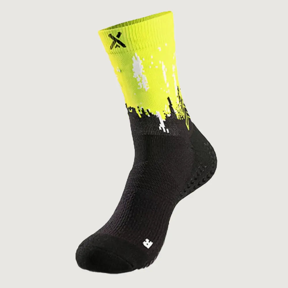 SOXPro Padel Grip Socks Black-Fluo Yellow