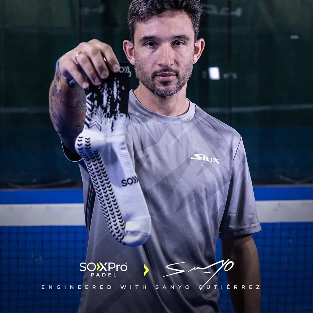 SOXPro Padel NL Grip Socks White-Black