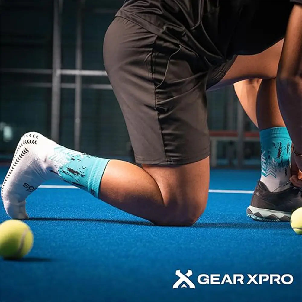 SOXPro Padel NL Grip Socks White-Sky Blue