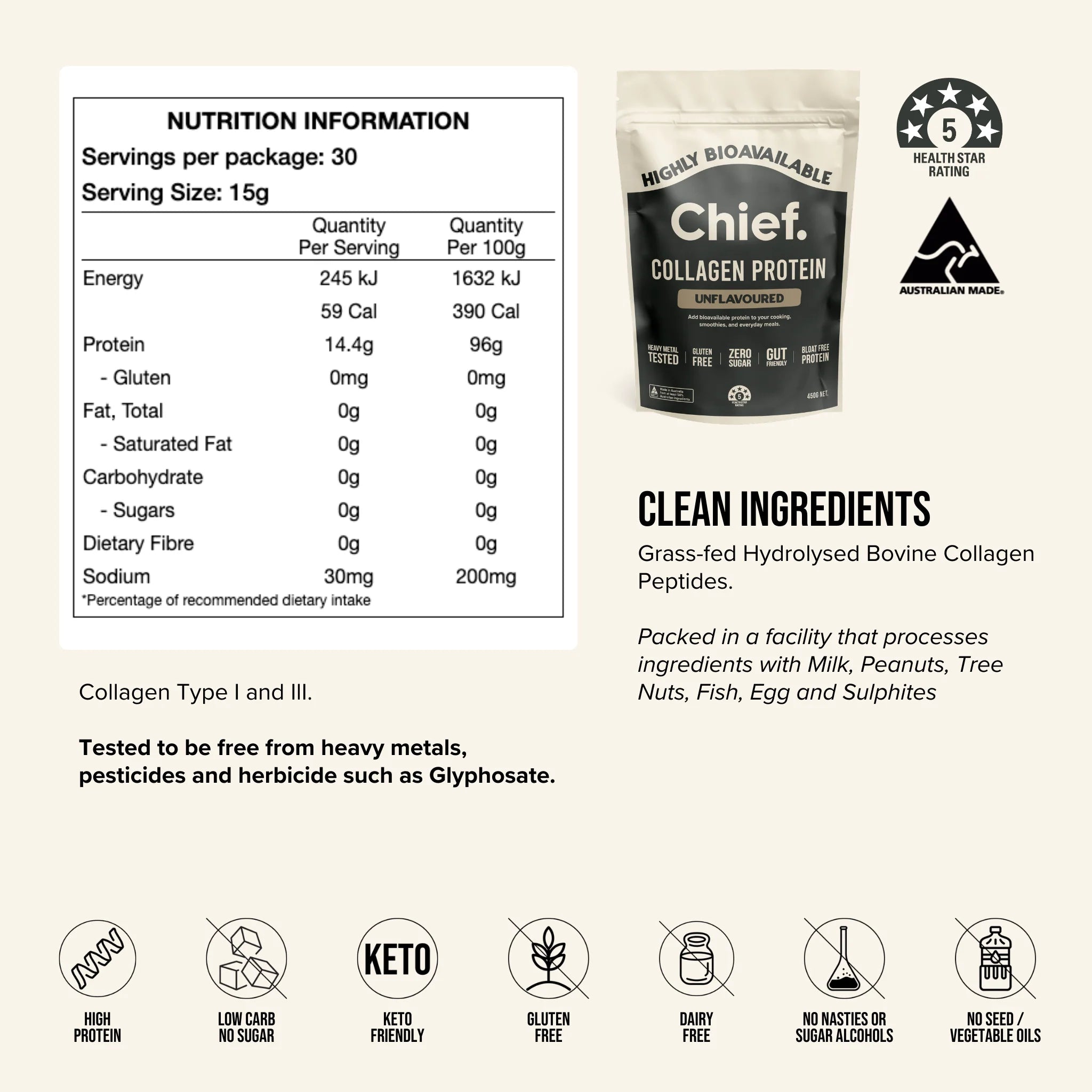 Chief Grass-fed Collagen Protein Powder