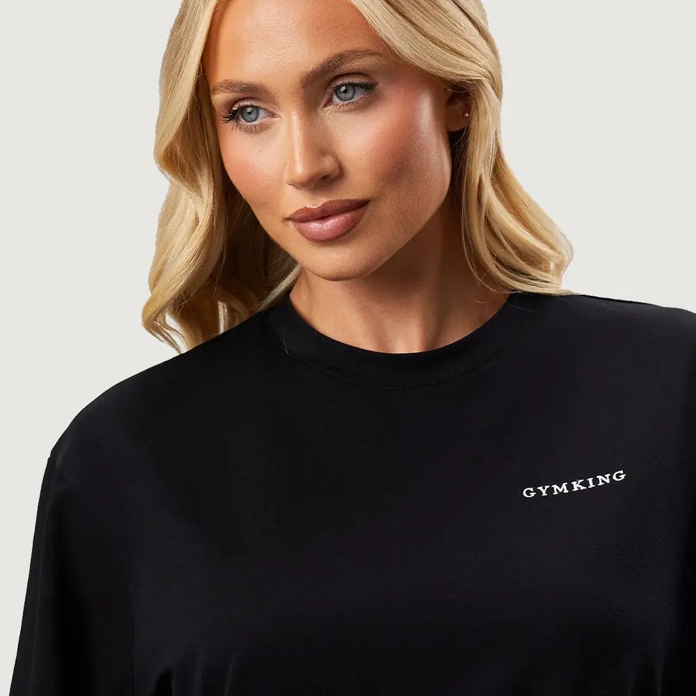 Gym King 365 Boyfriend Jersey Tee - Black