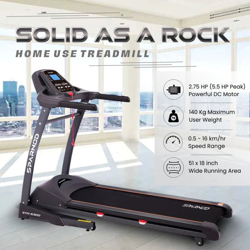 Sparnod Fitness STH-5300 Auto Incline Treadmill - 5.5HP