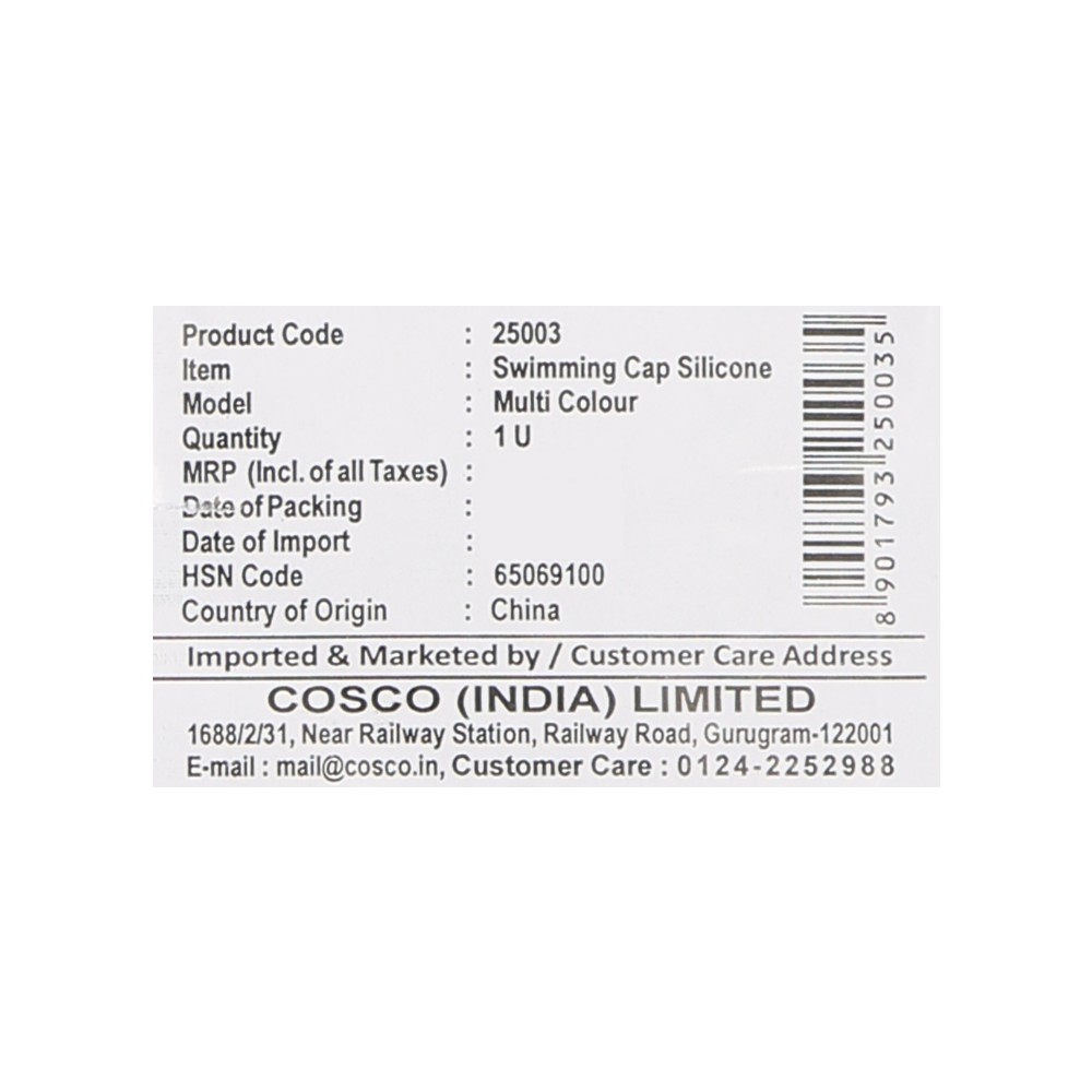 Cosco Silicone Swimming Cap