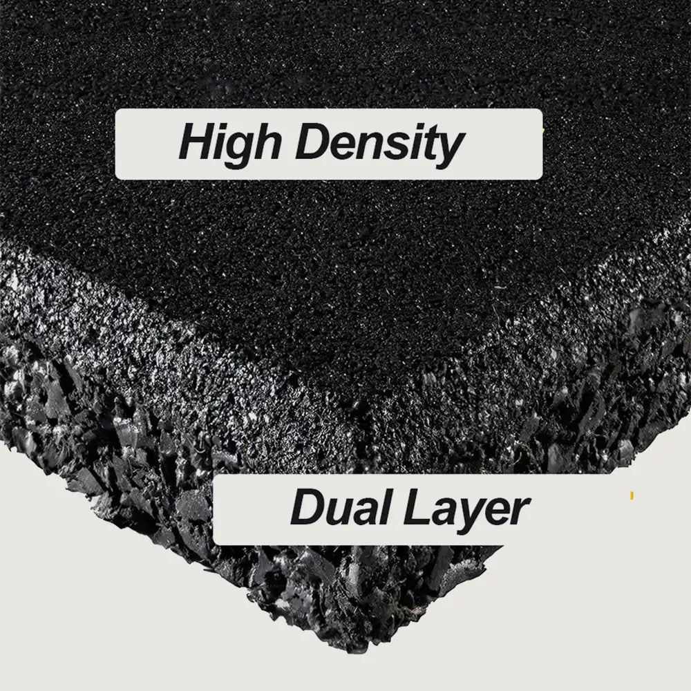 1441 Fitness Commercial Rubber Gym Flooring - 1m x 1m x 20mm - Black
