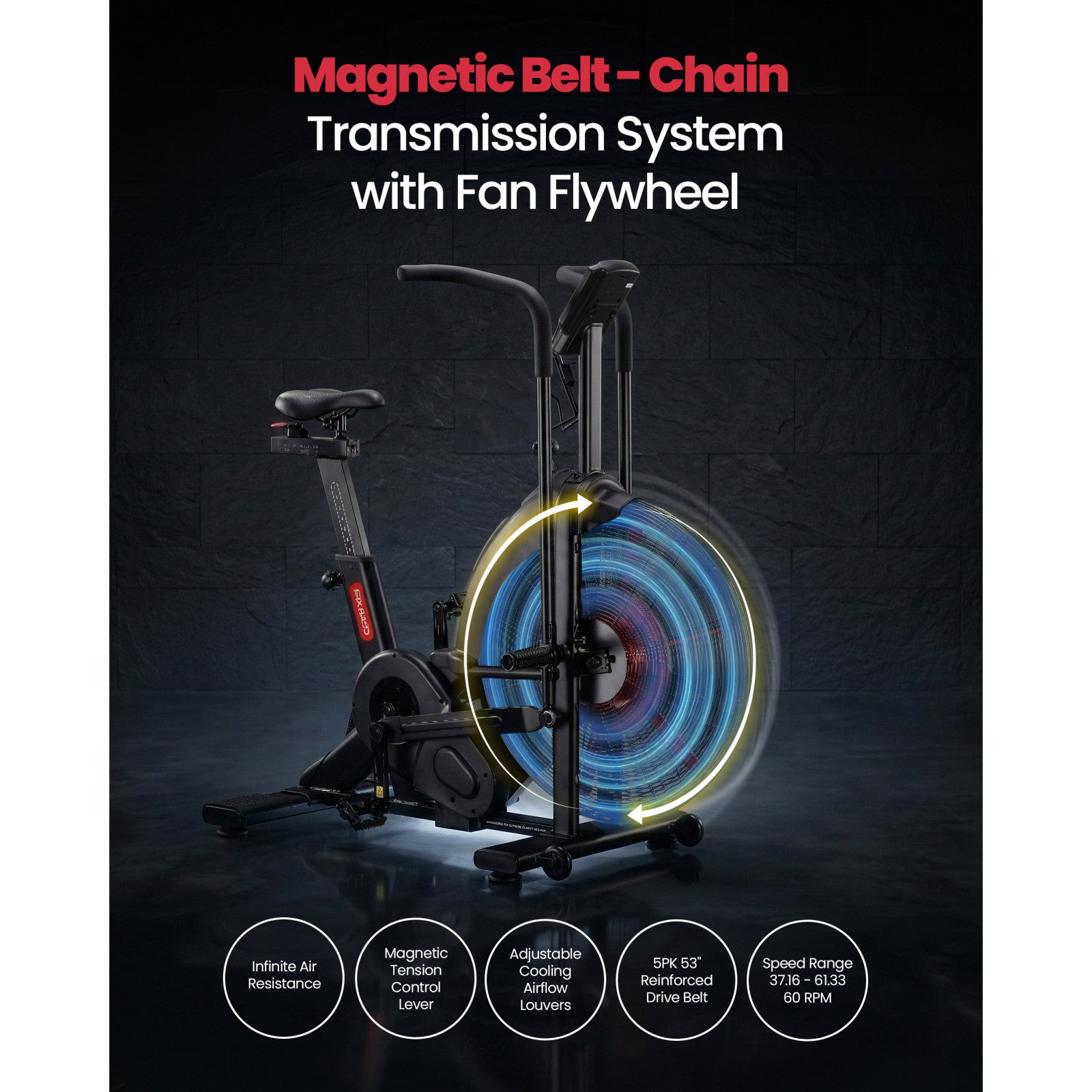 Sparnod Fitness SAB-12 Commercial Magnetic Air Bike