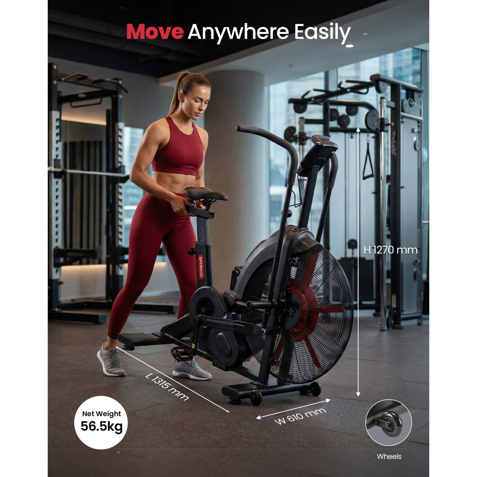 Sparnod Fitness SAB-12 Commercial Magnetic Air Bike