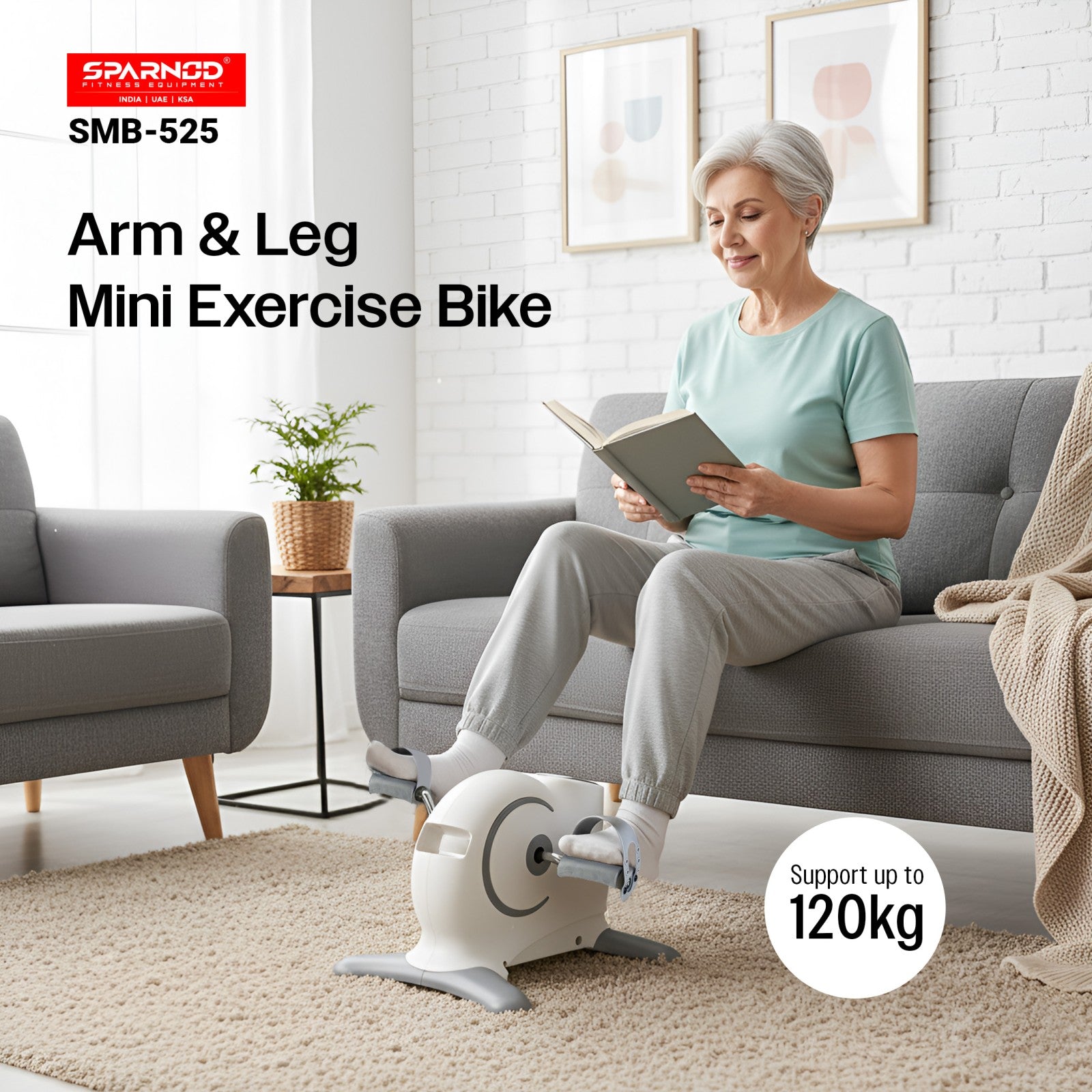 Sparnod Fitness SMB-525 Arm & Leg Mini Exercise Bike