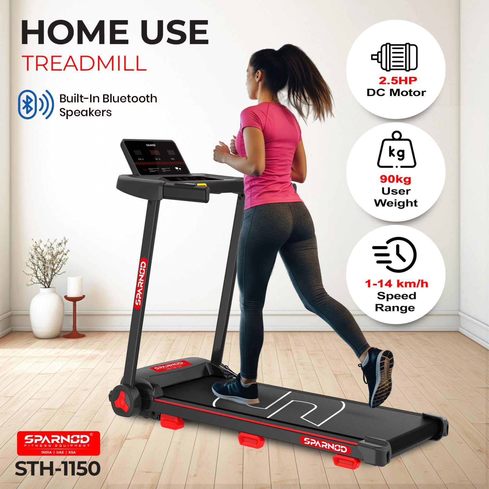 Sparnod Fitness STH-1150 Treadmill - 0.85 HP