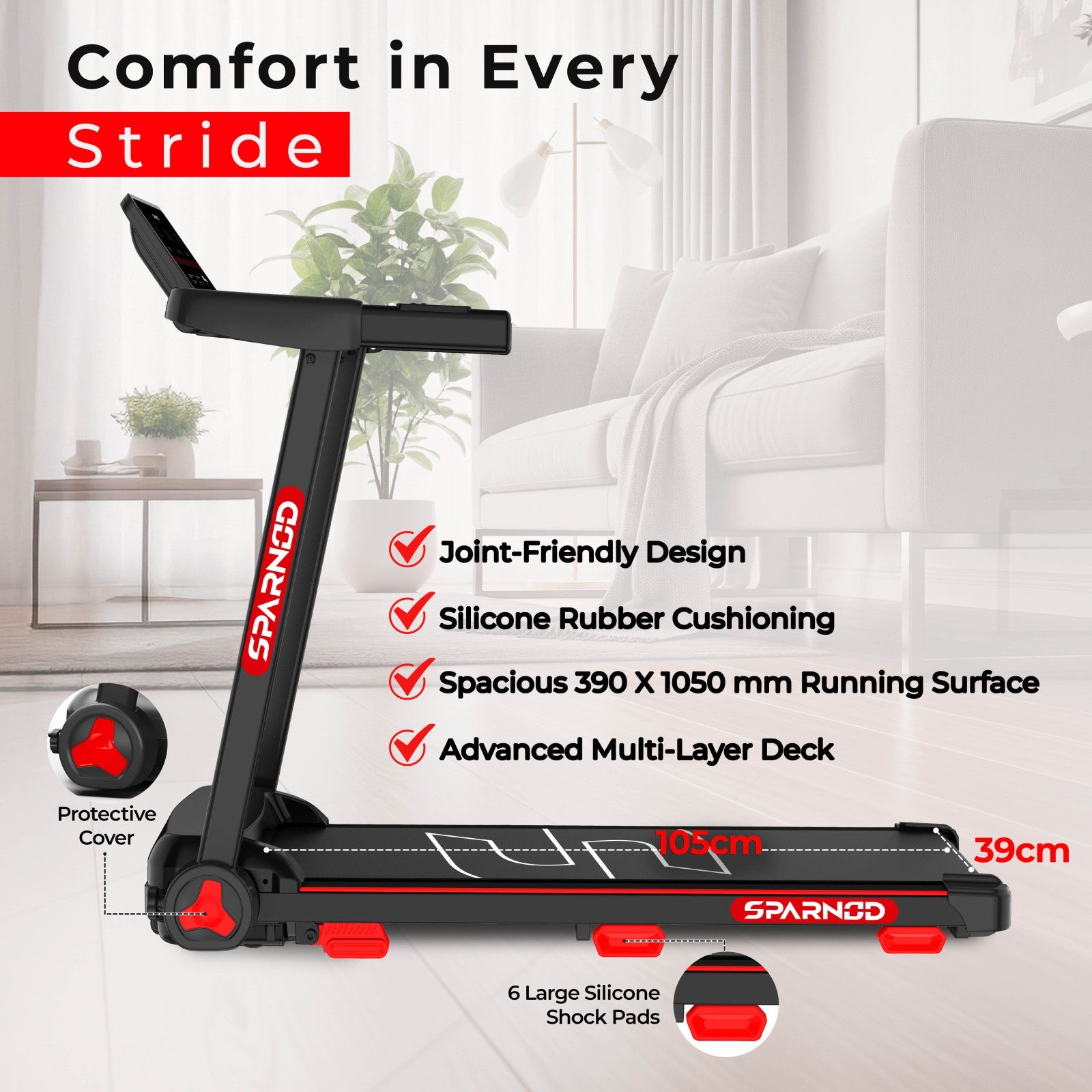 Sparnod Fitness STH-1150 Treadmill - 0.85 HP