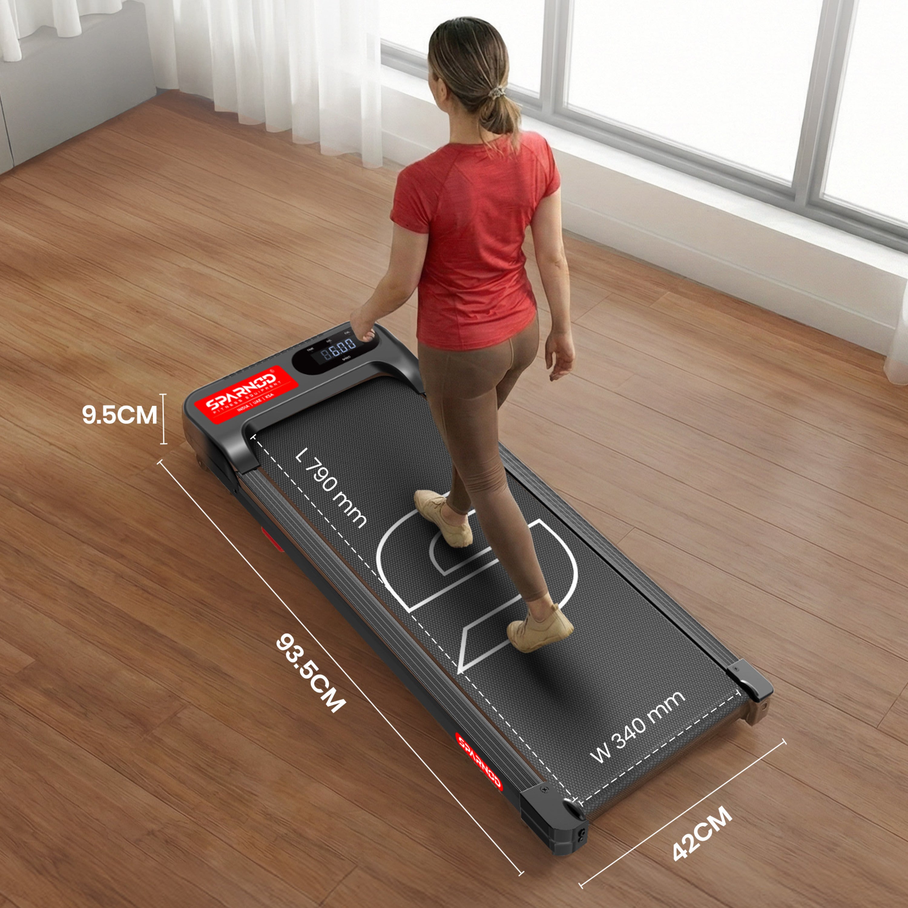 Sparnod Fitness Home Use Walking Pad - 2.5 HP