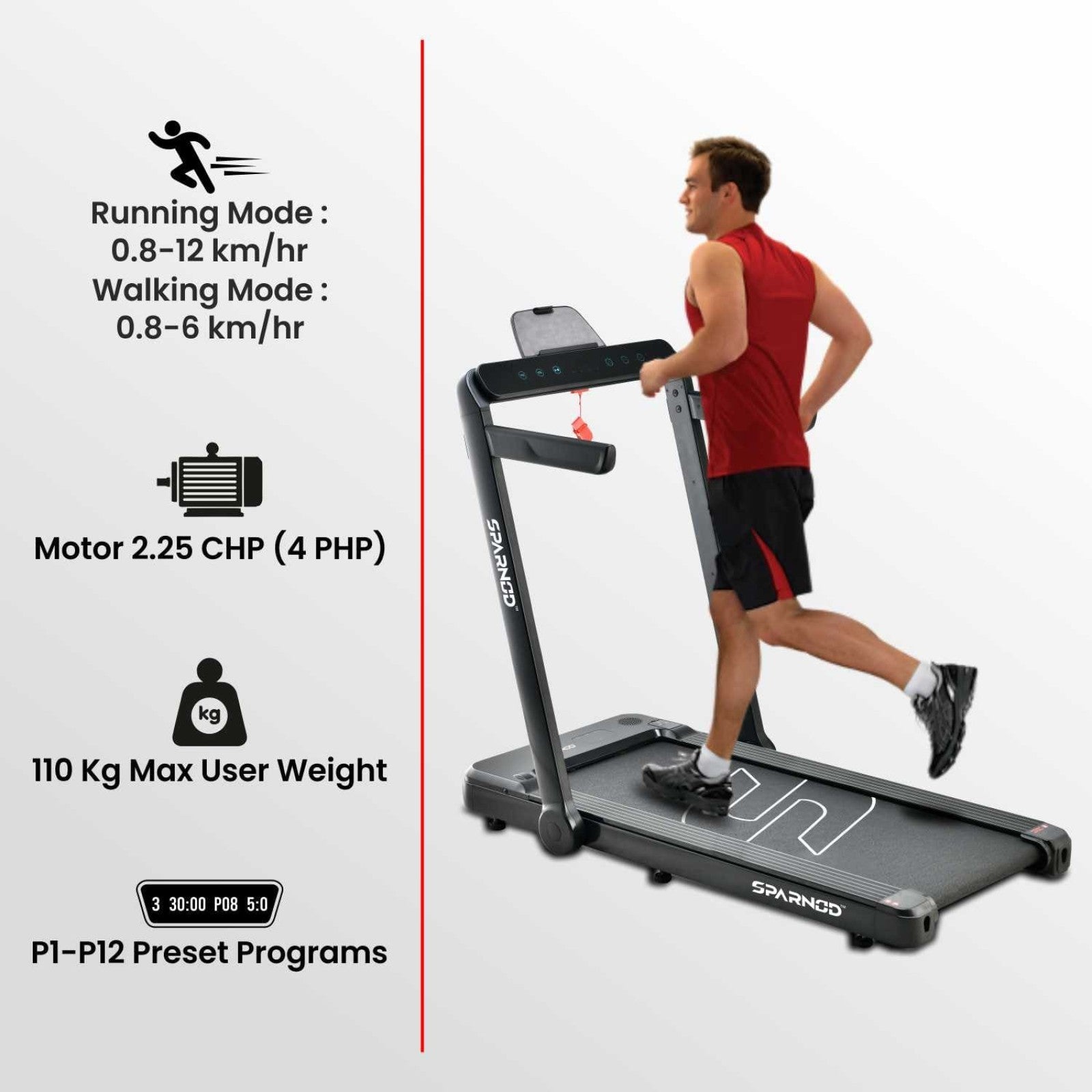 Sparnod Fitness STH-3060 Motorised Treadmill - 4 HP